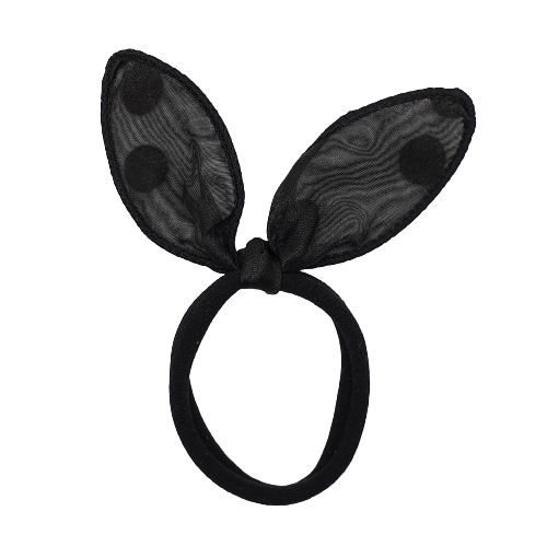 Gumka z tiulowymi uszami w kropki