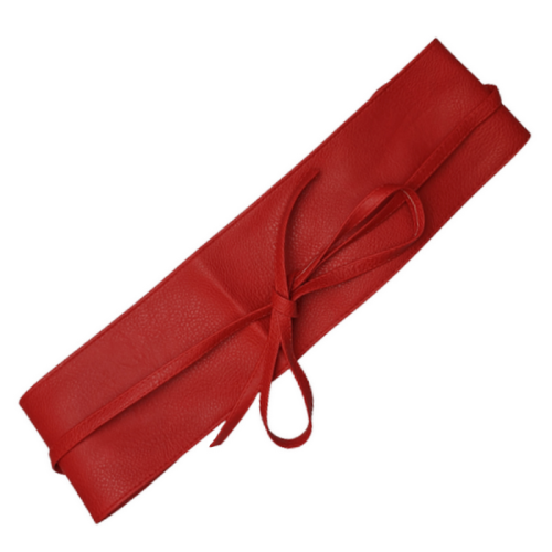 Szeroki damski pasek wiązany czerwony