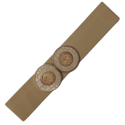 Pasek na gumie elastyczny z klamrą z kryształkami