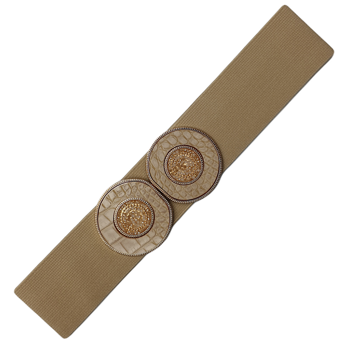 Pasek na gumie elastyczny z klamrą z kryształkami