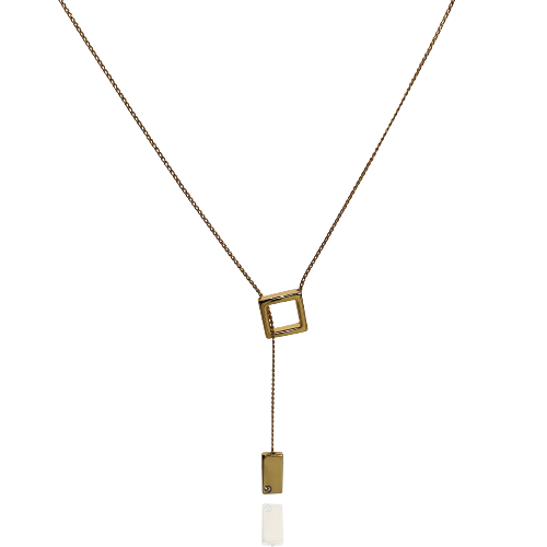 Naszyjnik Colibra przeciągany krawatka romb blaszka