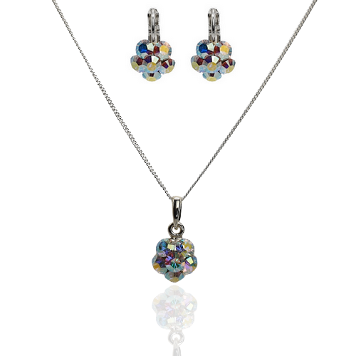 Komplet 2-częściowy Colibra kwiatuszki 8125Ag Opal