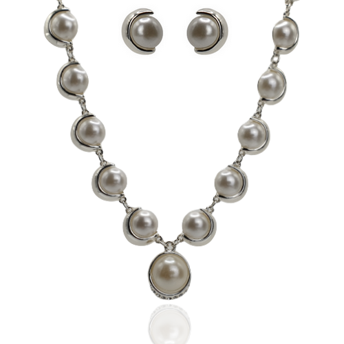 Komplet 2-częściowy Colibra kolia perły 10052Ag