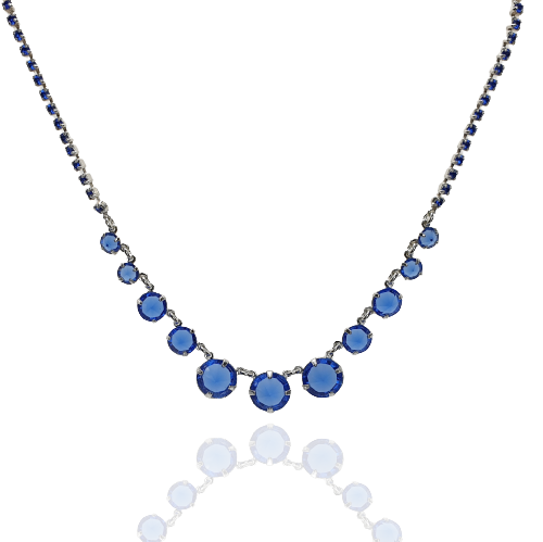 Naszyjnik z błękitnych kryształków Strass