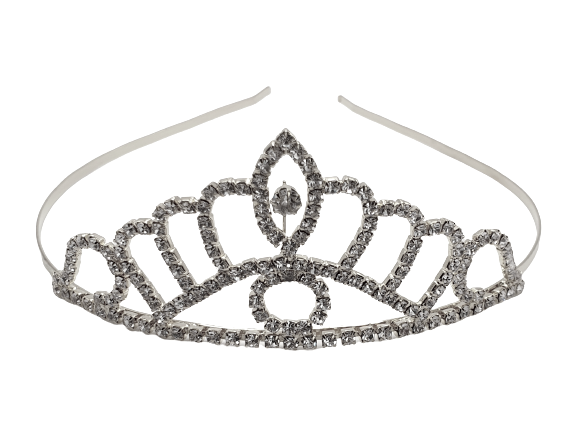 Diadem tiara w kolorze srebrnym
