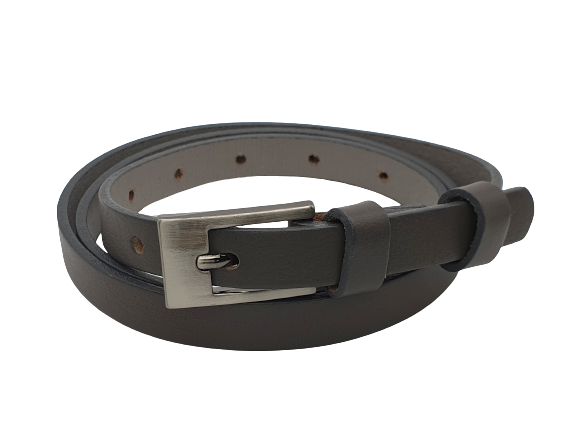 Pasek skórzany cienki szary 90 cm