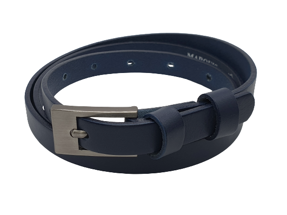 Pasek skórzany cienki granatowy 95 cm