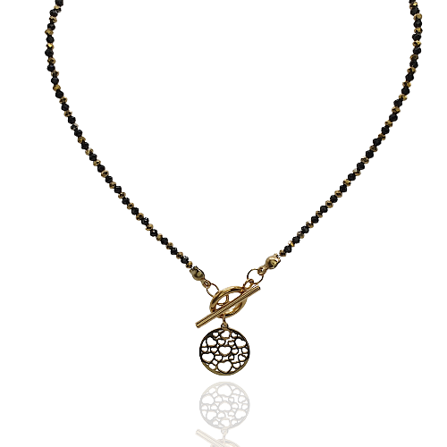 Naszyjnik toggle z okrągłą przywieszką