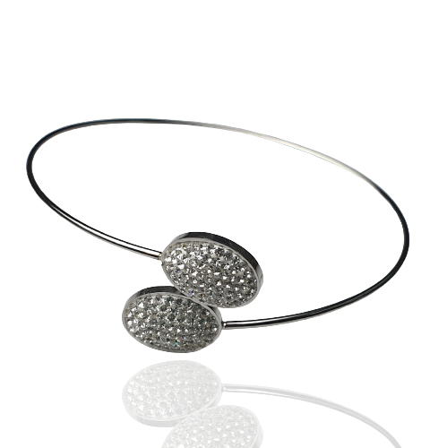 Bransoletka typu bangle z ozdobnym zakończeniem