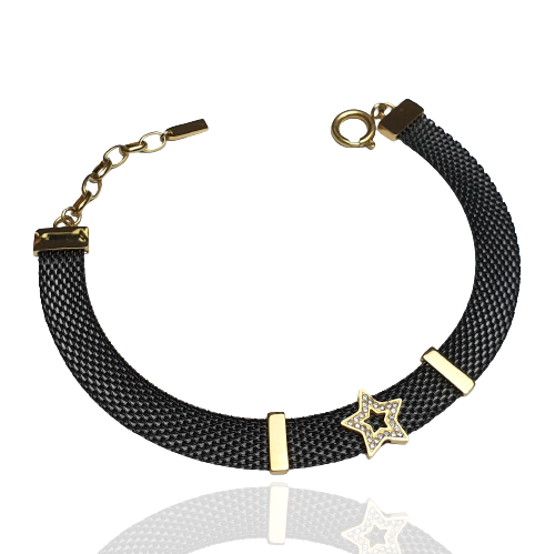 Bransoletka typu mesh czarna