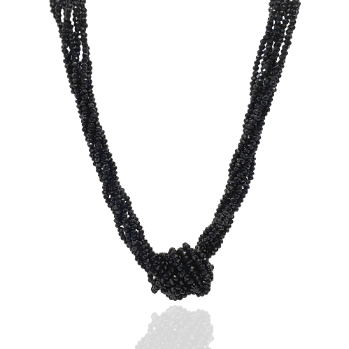 Naszyjnik supełek z kryształków fasetowanych