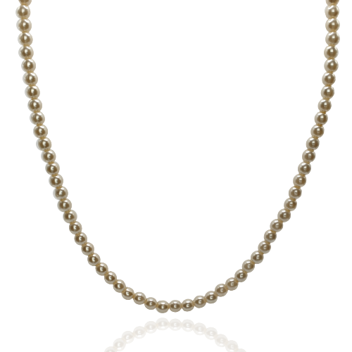 Naszyjnik z pereł czeskich ecru 60cm/6mm