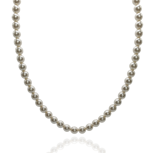 Naszyjnik z pereł czeskich białych 45cm/8mm