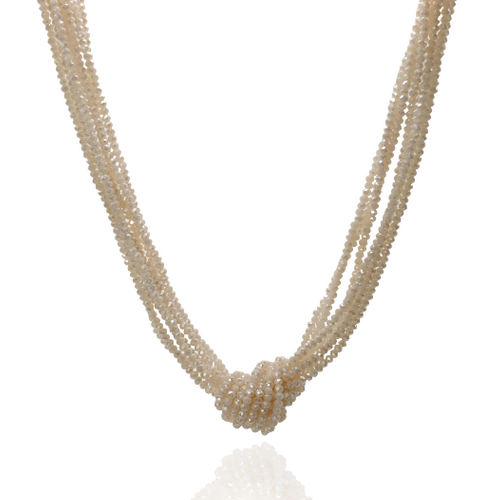 Naszyjnik supełek z kryształków fasetowanych