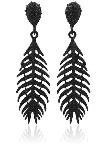 Kolczyki w kształcie postrzępionych piór z cyrkonii