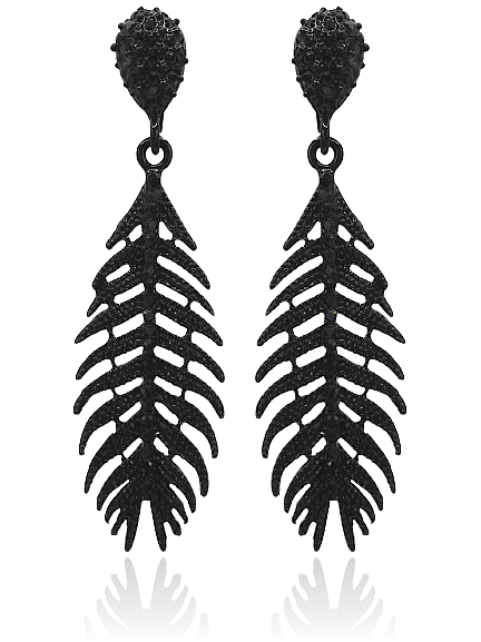 Kolczyki w kształcie postrzępionych piór z cyrkonii