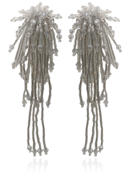 Nieregularne kolczyki z kryształków biało-przezroczystych