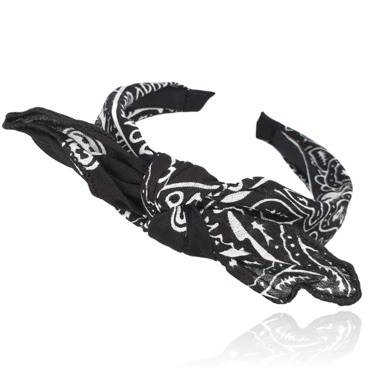 Opaska bandanka z kokardką czarna