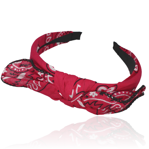 Opaska bandanka z kokardką fuksja