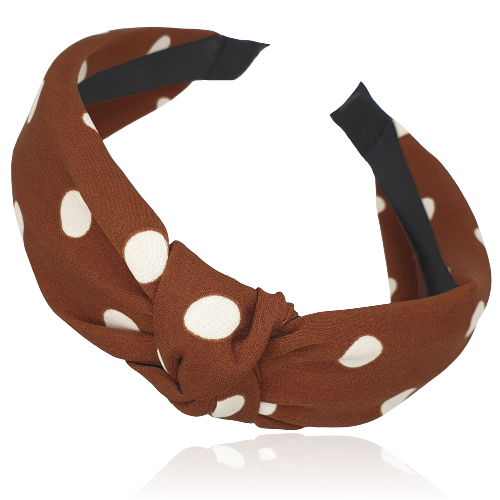 Opaska z supełkiem w grochy