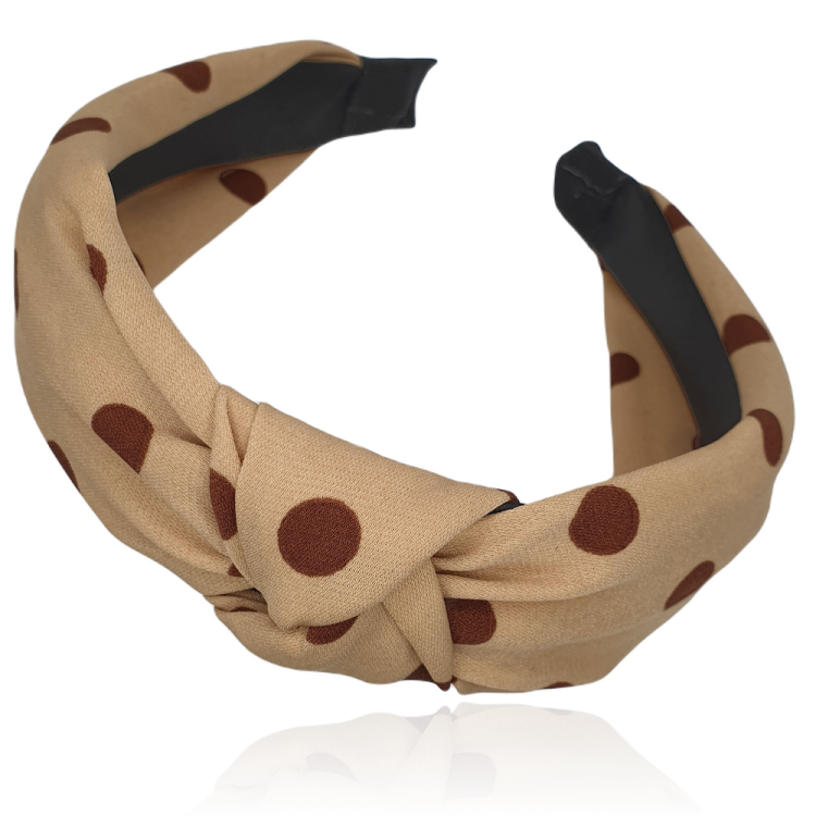 Opaska z supełkiem w grochy