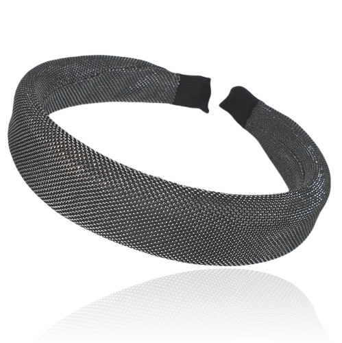 Opaska piankowa czarna ze srebrną nitką