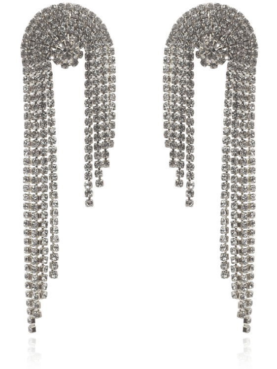 Kolczyki kaskadowe z cyrkonii srebrne