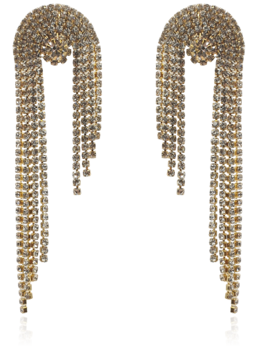 Kolczyki kaskadowe z cyrkonii złote