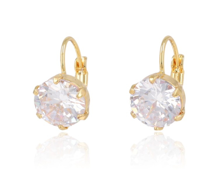 Kolczyki Strass na angielskim zapięciu złote