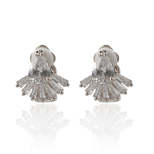 Klipsy wachlarze w kolorze srebrnym