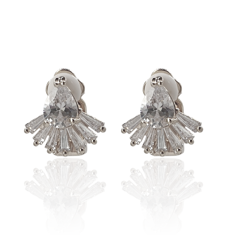 Klipsy wachlarze w kolorze srebrnym