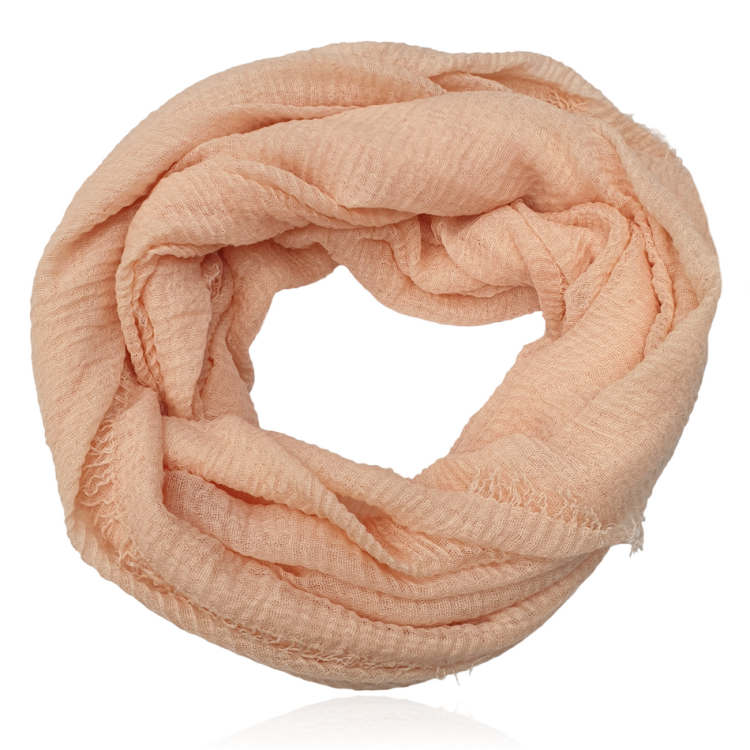 Lekki szal wiskozowy muślin łososiowy