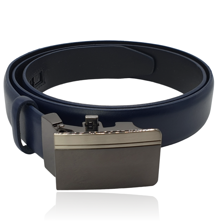 Skórzany pasek męski automatyczny granatowy r.100