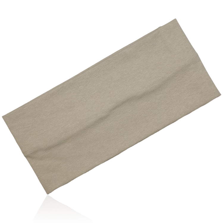 Opaska bawełniana z lycrą elastyczna szeroka jasnobeżowa