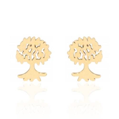Kolczyki sztyfty drzewka złote