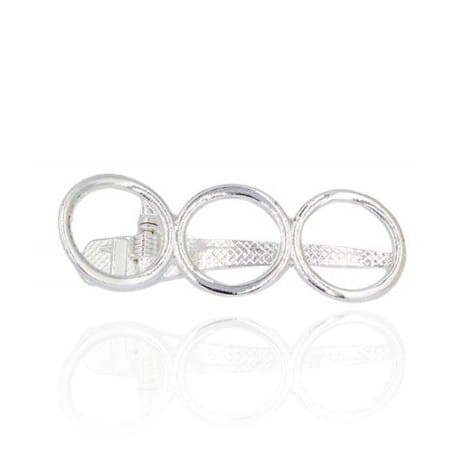 Spinka klips 3 kółeczka srebrna