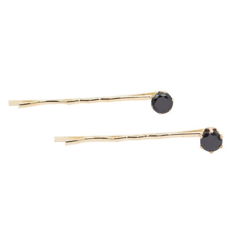 Komplet wsuwek zakończonych czarną cyrkonią