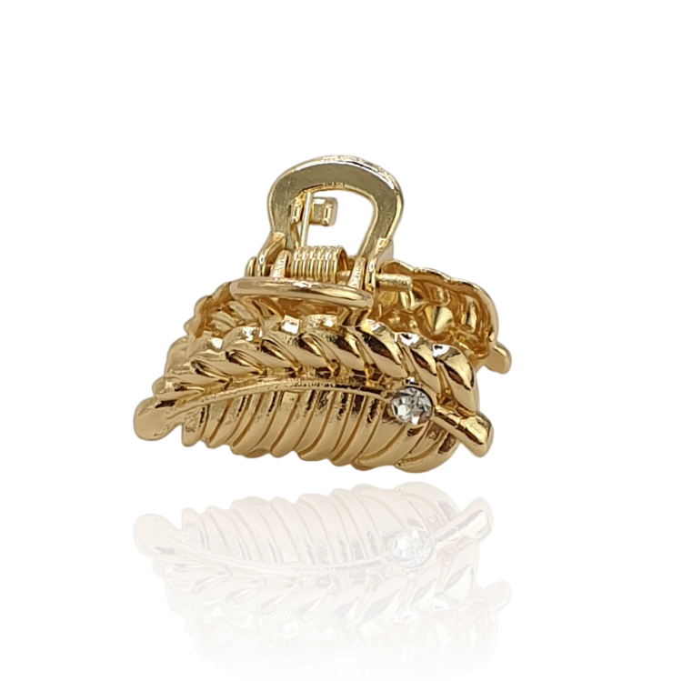 Małe szczęki spinka piórko złote