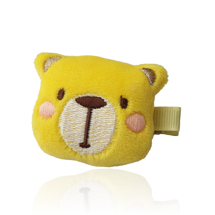 Spinka klips pluszowy misio TEDDY żółty
