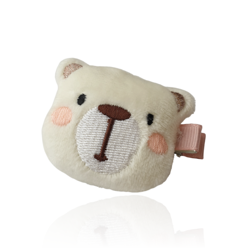 Spinka klips pluszowy misio TEDDY kremowy