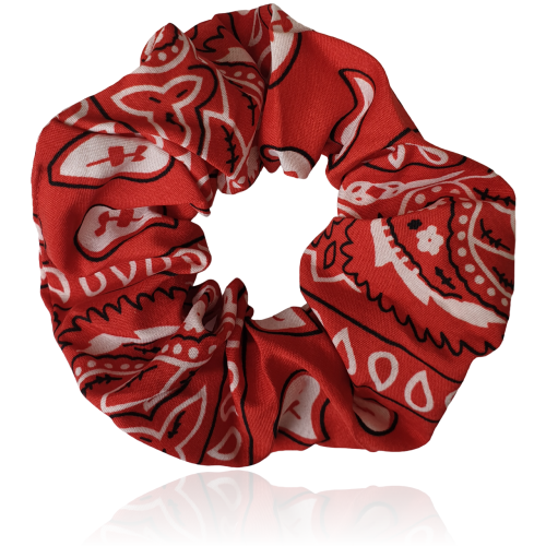 Gumka do włosów BANDANA scrunchie owijka czerwona