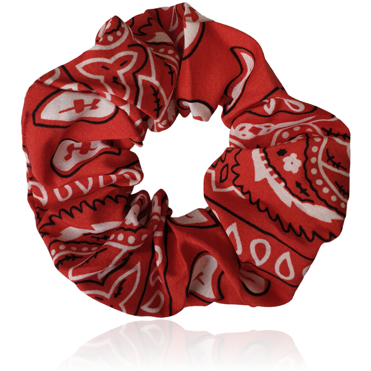 Gumka do włosów BANDANA scrunchie owijka czerwona