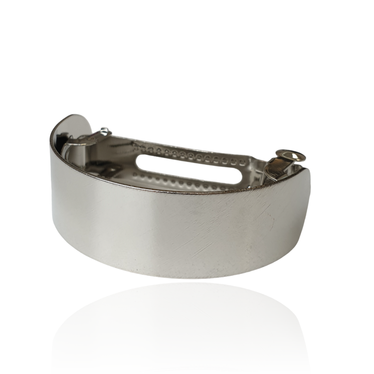 Spinka automatyczna podkowa do kucyka metal srebrna