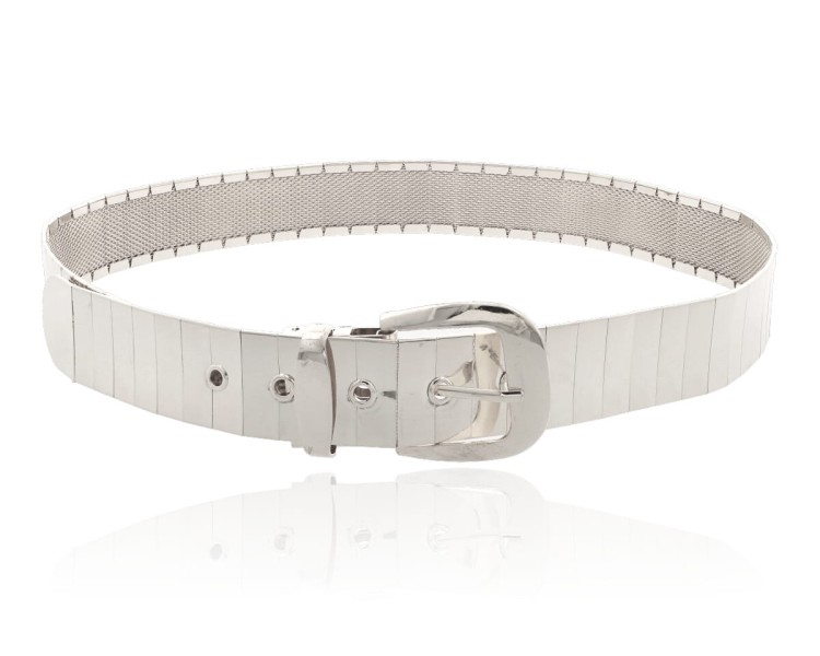 Pasek metalowy w kolorze srebrnym