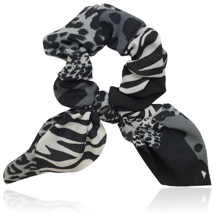 Gumka do włosów scrunchie z kokardką SAFARI