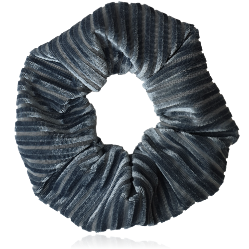 Aksamitka z prążkowanej tkaniny grafit