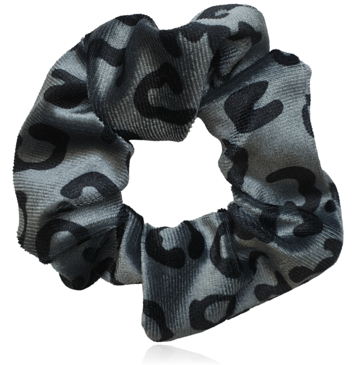 Aksamitka gumka do włosów w panterkę