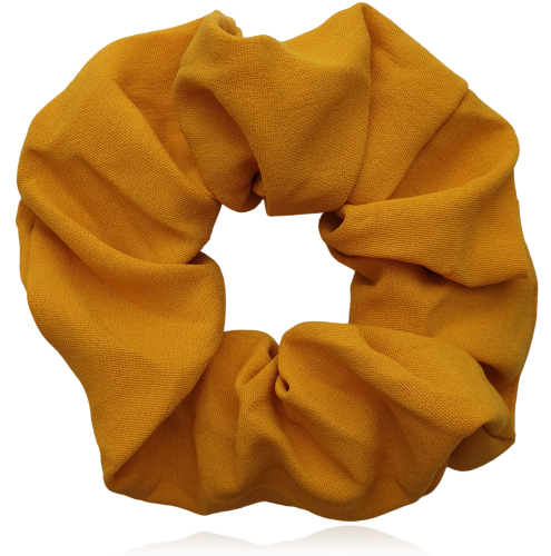 Gumka do włosów scrunchie dzianinowa musztardowa