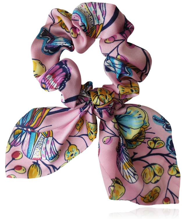 Gumka do włosów scrunchie z wiązaną kokardą Motylki