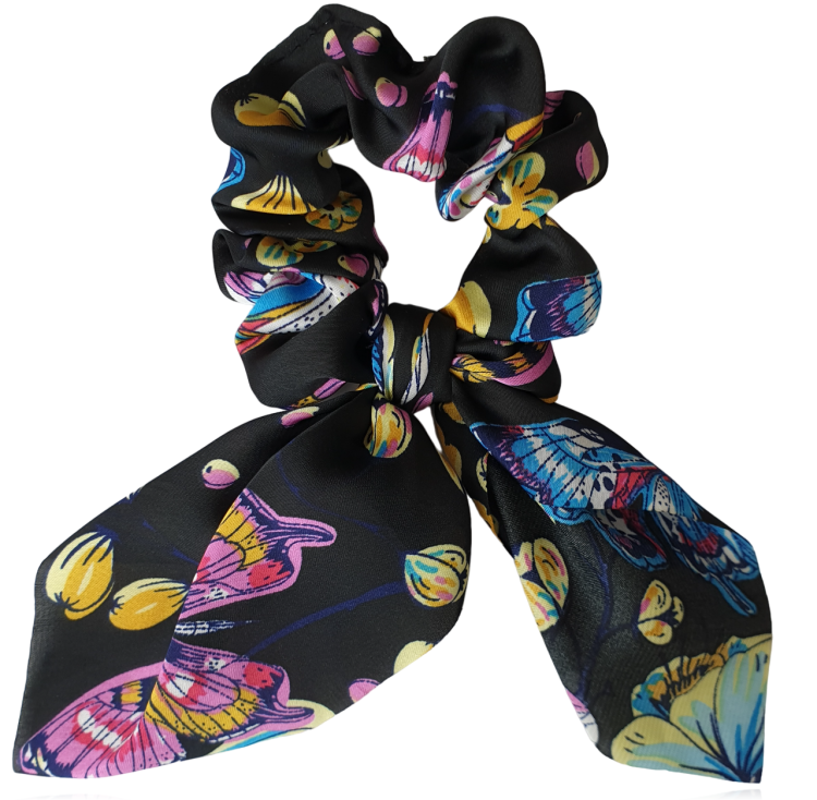 Gumka do włosów scrunchie z wiązaną kokardą Motylki